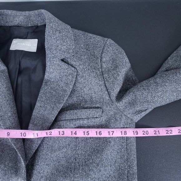 Everlane Womens Oversized Blazer Wool Grey Herringbone Sz 00 Career Professional - Picture 6 of 7
